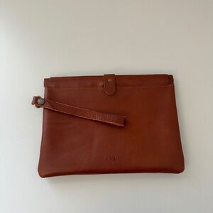 GiGi New York Brown Leather Clutch Bag